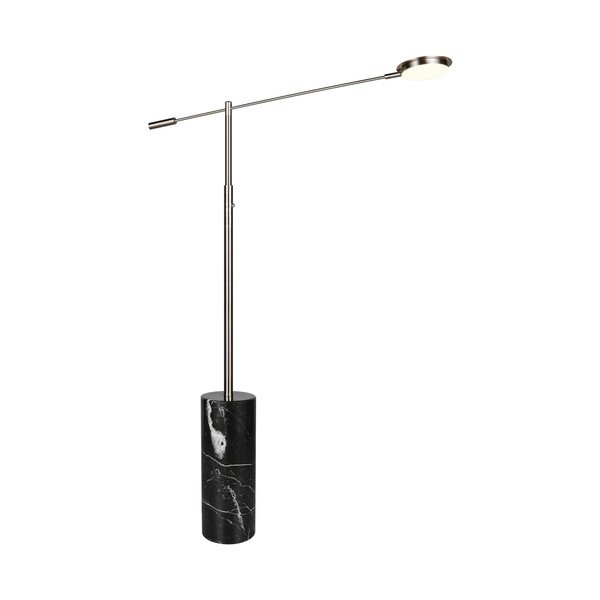 Črno-srebrna LED stoječa svetilka (višina 145 cm) Fiore – Trio Select