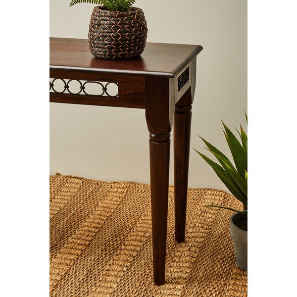 Stranska mizica iz masivnega palisandra v temni naravni barvi 45x120 cm Srina – Premier Housewares-image-4