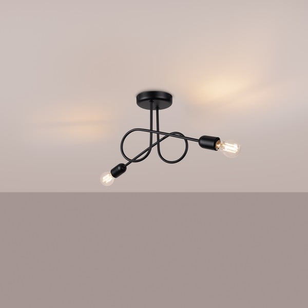 Črna stropna svetilka 18x57 cm Opulent – Sollux-image-1