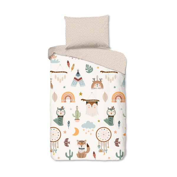 Bež enojna bombažna otroška posteljnina 140x200 cm Remi – Good Morning