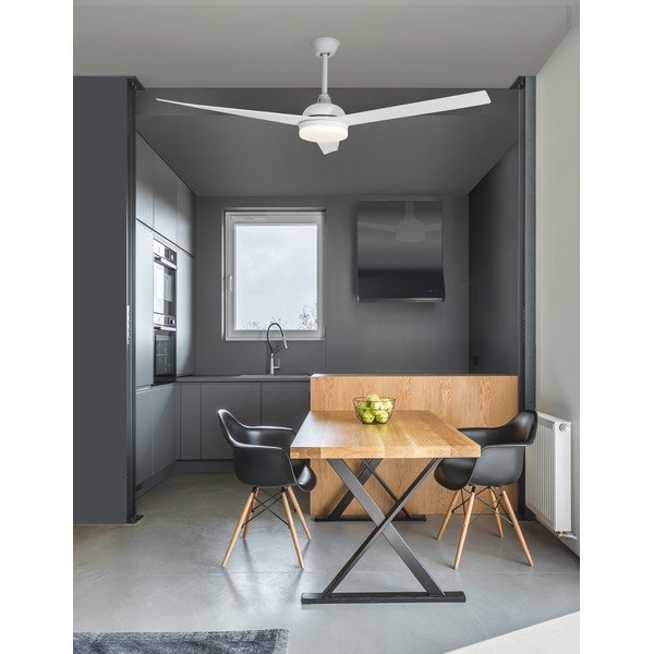 Mat bela kovinska LED stropna svetilka s steklenim senčilom Flow – Nova Luce-image-1