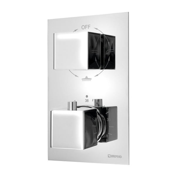 Vgrajena armatura za tuš v sijajno srebrni barvi (3 izhodi) Latus – Sapho