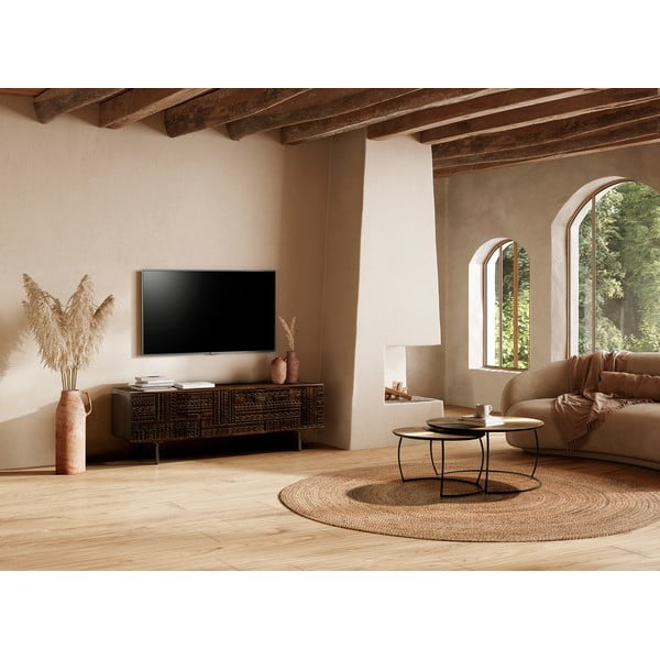 Temno rjava TV omarica iz masivnega manga 145x48x40 cm Kalai – MOME-image-1