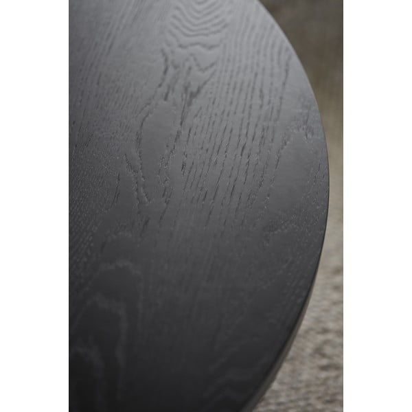 Črna okrogla mizica v hrastovem dekorju ø 110 cm Boxford – Rowico-image-4
