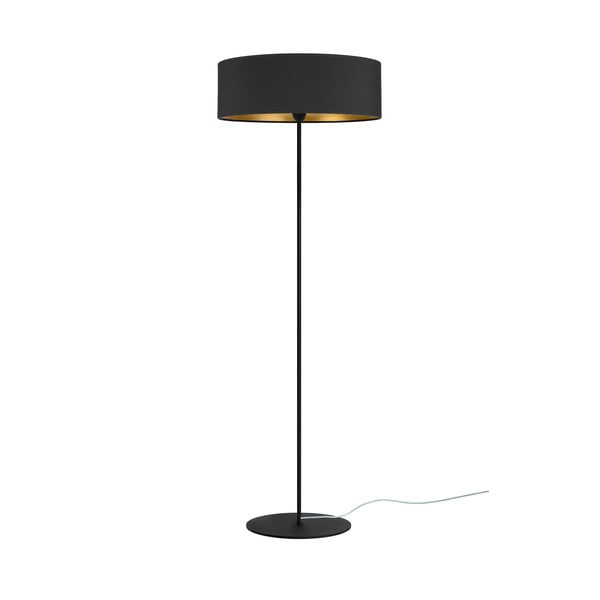 Črna stoječa svetilka z detajli v zlati barvi Sotto Luce Tres XL, ⌀ 45 cm