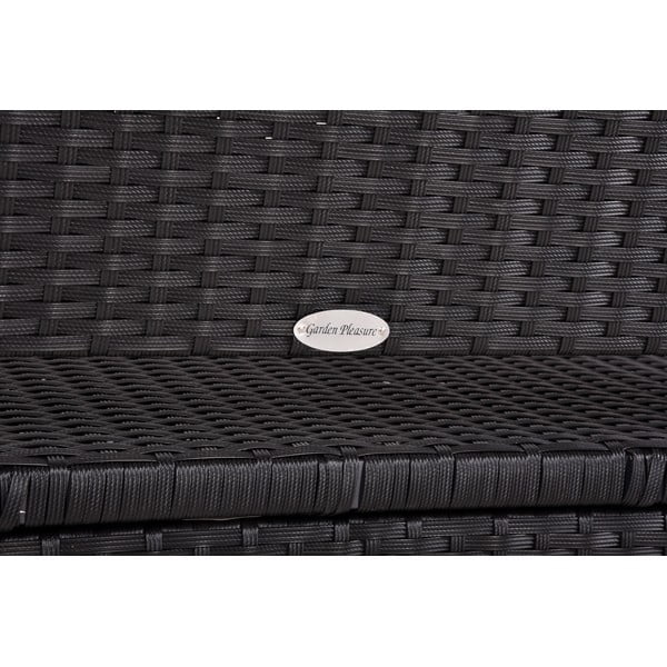 Črna vrtna klop iz umetnega ratana Ferrara – Garden Pleasure-image-4