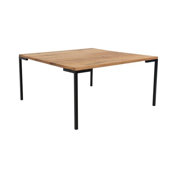 Črna mizica s hrastovo ploščo House Nordic Lugano, 90 x 90 cm-image-1