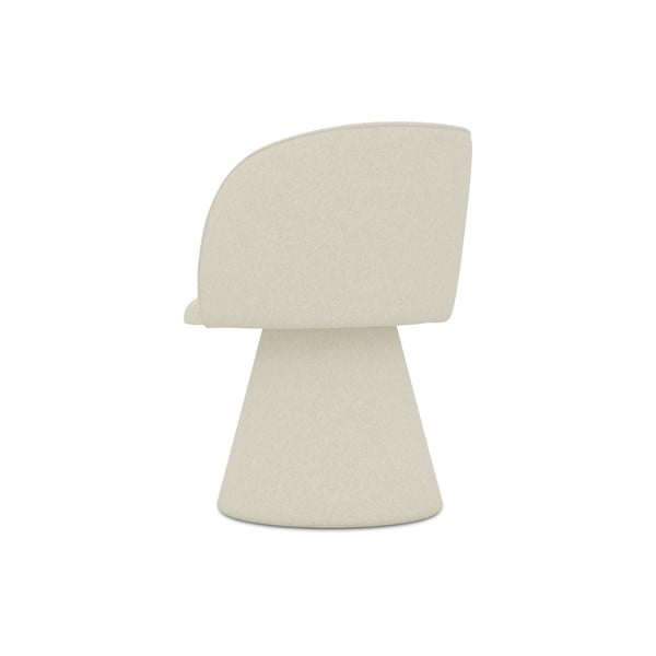 Kremno bel oblazinjen jedilni stol Maia – Makamii-image-3