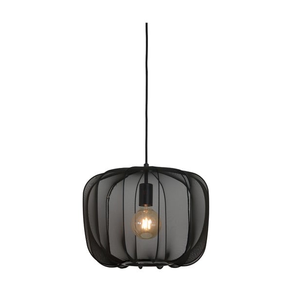 Črna viseča svetilka s tekstilnim senčilom ø 40 cm Plumeria – Light & Living-image-2