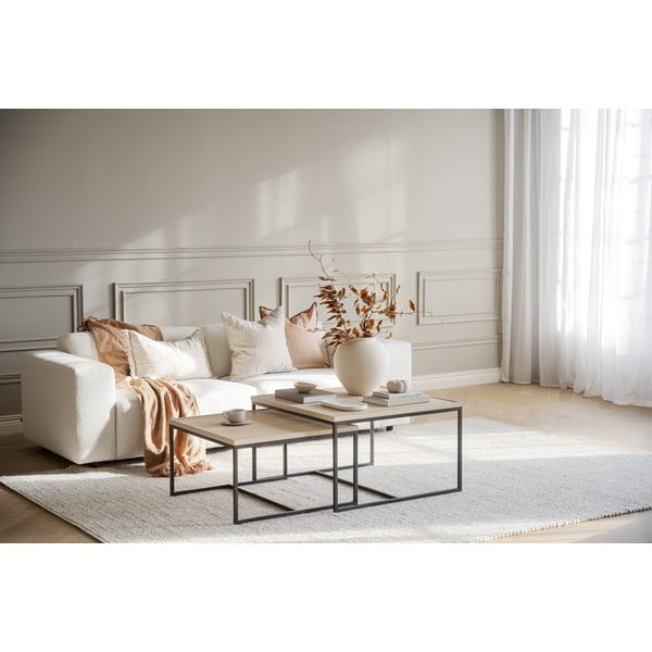 Mizica s hrastovo mizno ploščo ø 70 cm Deerfield – Rowico-image-4