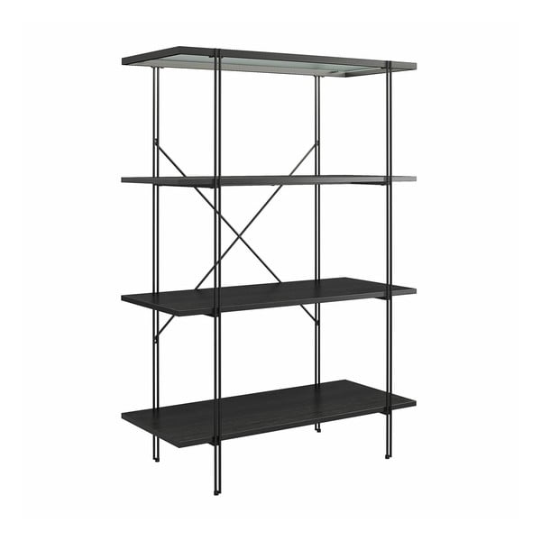 Črna knjižna omara iz hrastovega dekorja 79x117 cm Wainwright - Queer Eye-image-4