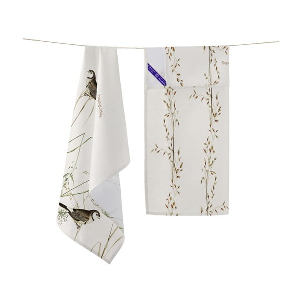 Bombažne kuhinjske krpe v kompletu 2 ks 50x70 cm Happy birds – Happy Friday-image-3