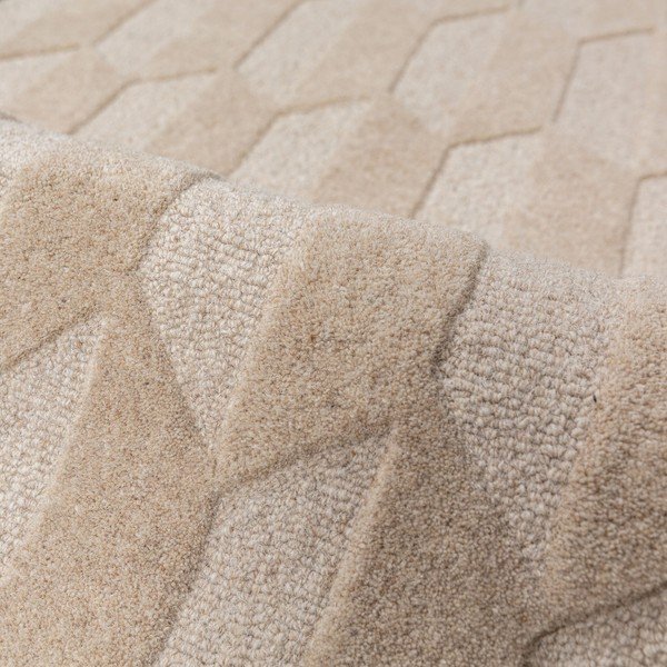 Ročno tkan volnen tekač v naravni barvi/zelenomoder 60x230 cm Apex Border Wool – Flair Rugs-image-3