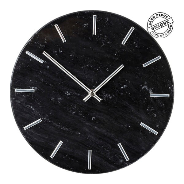 Stenska ura z učinkom črnega marmorja Kare Design Desire