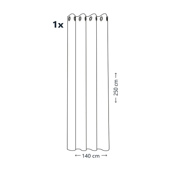 Rožnata zavesa AmeliaHome Floris, 140 x 250 cm-image-2