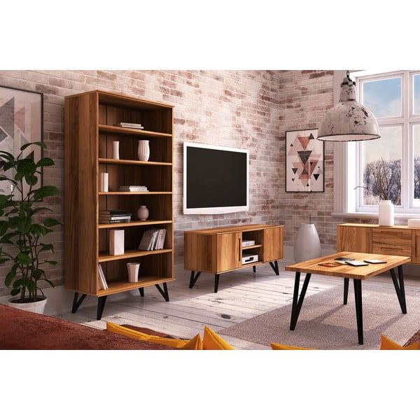 Knjižna omara iz bukovega lesa 91x185 cm Golo - The Beds-image-4