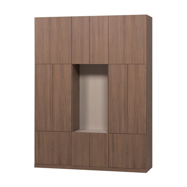 Modularna omara v temni naravni barvi 162x215 cm Build – WOOOD