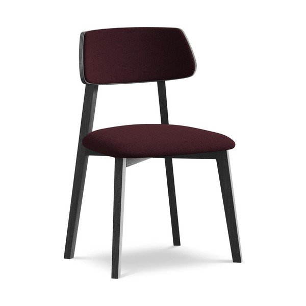 Bordo rdeč jedilni stol iz masivnega lesa Niu – Makamii