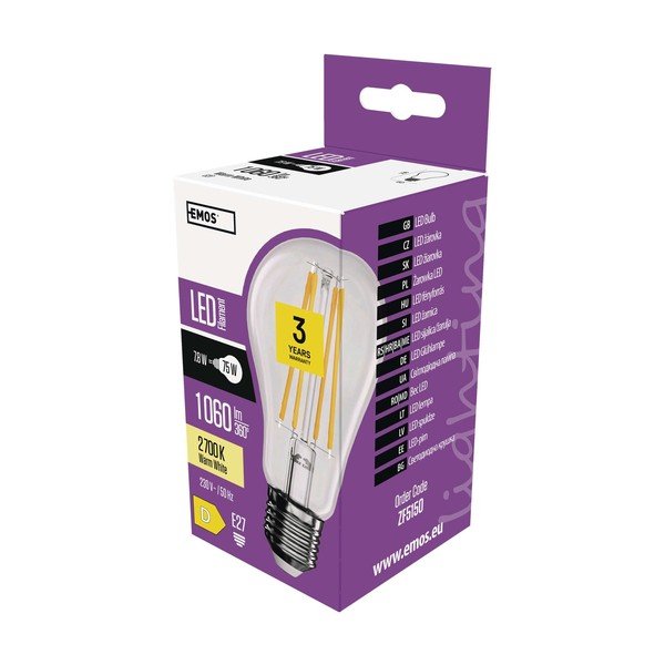 LED žarnica s toplo svetlobo z žarnico E27, 8 W – EMOS-image-3