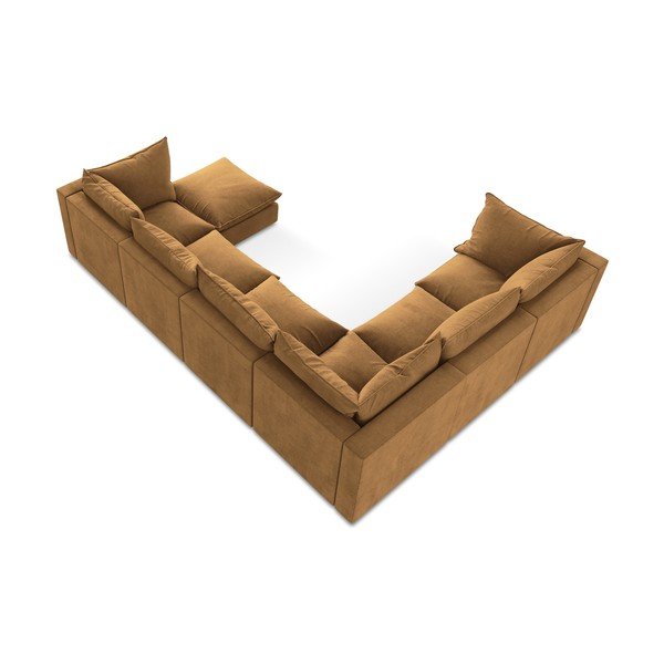 Kotna sedežna garnitura v barvi terakote (levi kot/v obliki črke "U") Manao – Makamii-image-3