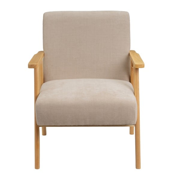 Bež fotelj iz šenilje Vintage – Casa Selección-image-2