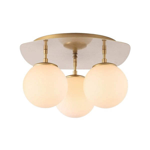 Stropna svetilka v zlati barvi s steklenim senčilom 37x44 cm Well – Opviq lights