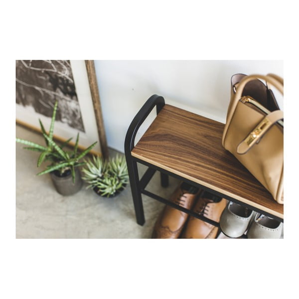 Črno/naravno kovinsko stojalo za čevlje Tower – YAMAZAKI-image-4