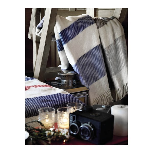 Belo-siva pletenina z bombažem Euromant Granit, 140 x 160 cm-image-4