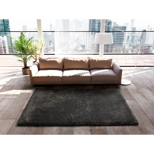Siva preproga 110x60 cm Shaggy Reciclada - Universal-image-1