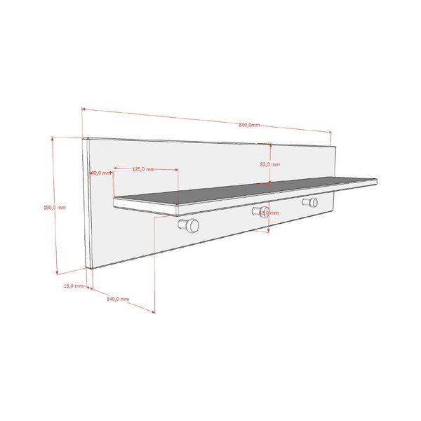 Bež stenski otroški obešalnik 80x18 cm Sezane – Vipack-image-2