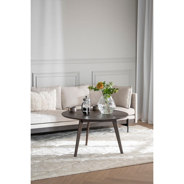 Temno rjava mizica v hrastovem dekorju ø 90 cm Yumi – Rowico-image-2