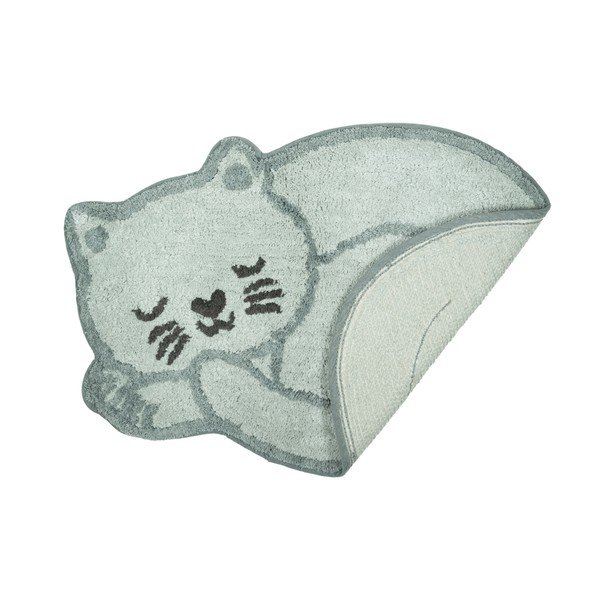 Svetlo modra bombažna otroška preproga 43x60 cm Sleeping Cat – Sass & Belle-image-1