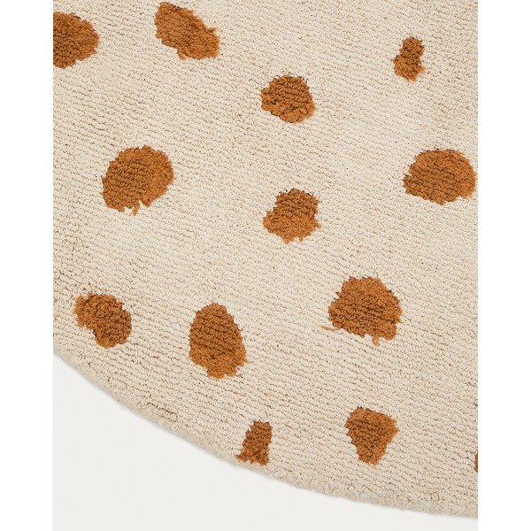 Kremno bela pralna/ročno tkana bombažna otroška preproga ø100 cm Tandani – Kave Home-image-4