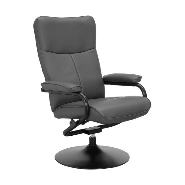 Siv fotelj z naslonjalom za noge za sprostitev iz umetnega usnja Istad – Støraa-image-3