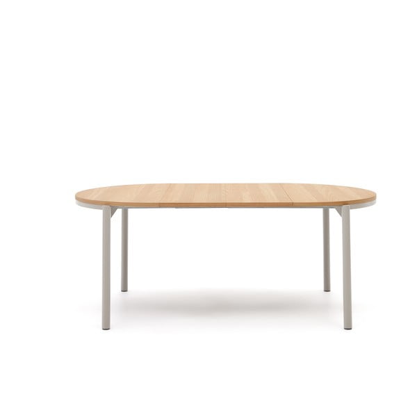 Okrogla raztegljiva jedilna miza v hrastovem dekorju ø 120 cm Montuiri – Kave Home-image-2