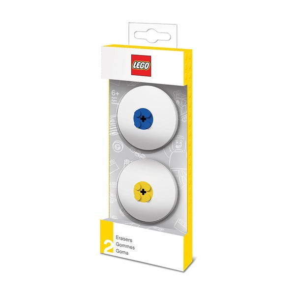 Komplet 2 LEGO® Modra in rumena radirka