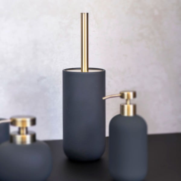 Antracitno siva keramična WC ščetka Lotus – Mette Ditmer Denmark-image-1