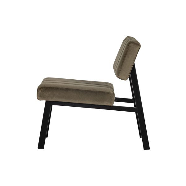 Kaki zelen fotelj z žametnim oblazinjenjem WOOOD Kaja-image-3