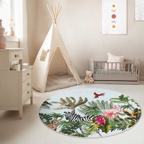 Pralna otroška preproga ø120 cm Jungle – Mila Home-image-1