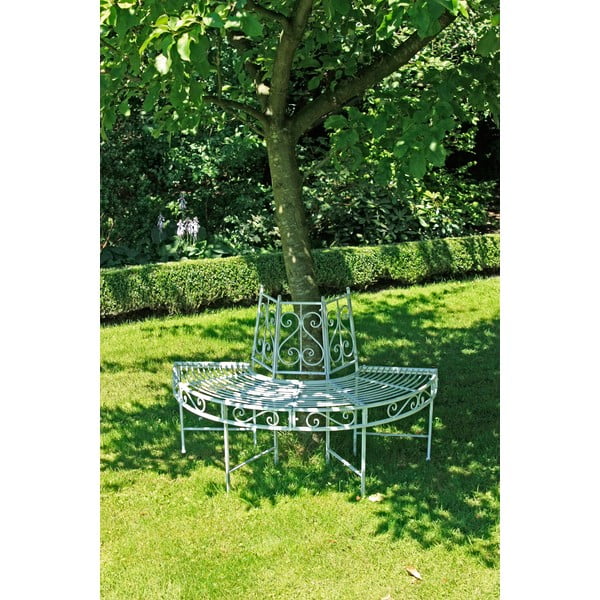 Bela kovinska vrtna klop Varda – Garden Pleasure-image-1