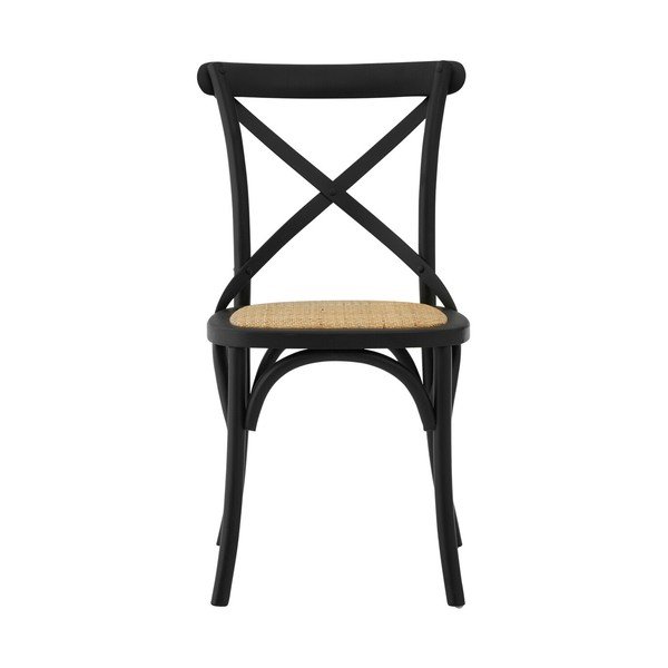Črn jedilni stol iz masivnega hrasta Lyon – Premier Housewares-image-2