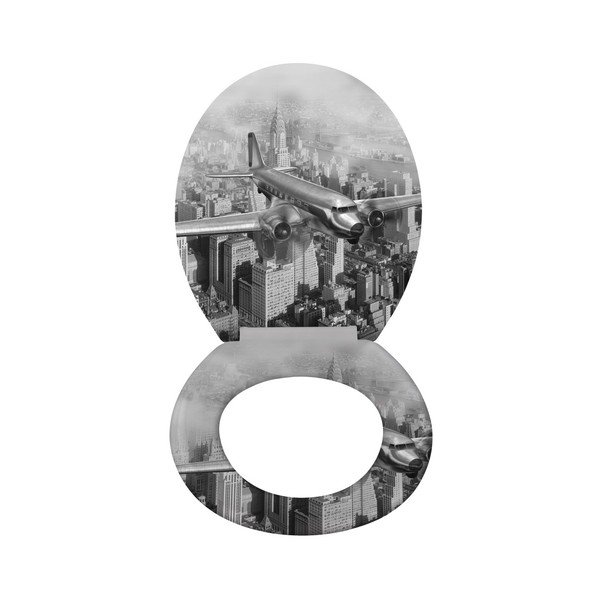 WC deska z enostavnim zapiranjem Wenko Old Time Plane, 45 x 37,5 cm-image-1