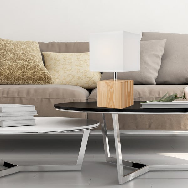 Svetlo rjava namizna svetilka s tekstilnim senčnikom (višina 29,5 cm) Natura – LAMKUR-image-2