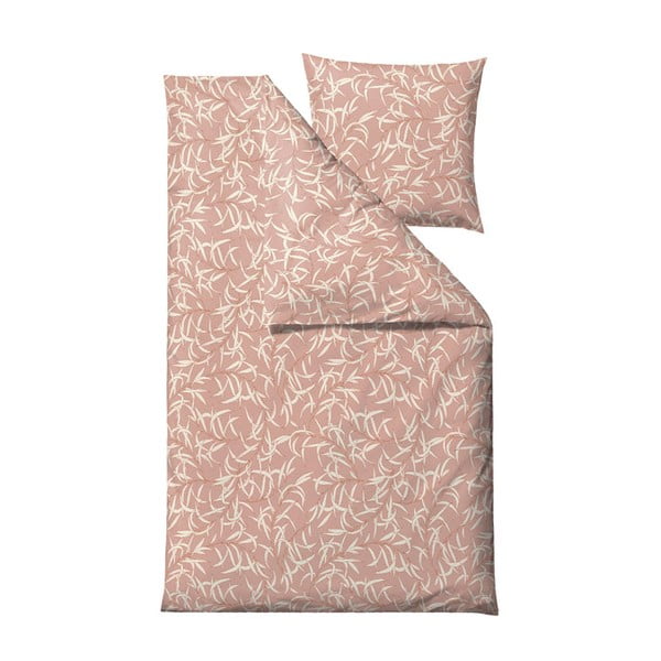 Rožnata posteljnina za enojno posteljo iz bombažnega satena Södahl Breeze Blush, 140 x 200 cm