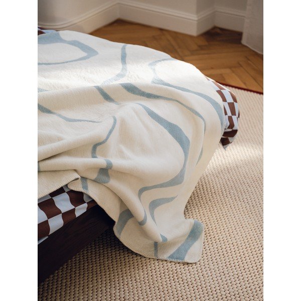 Modro-kremno bela odeja 150x200 cm Felu – noo.ma-image-4