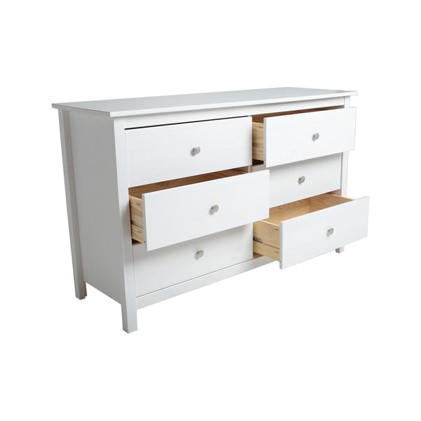 Bela nizka komoda iz masivnega bora 130x80 cm Berna – Marckeric-image-2