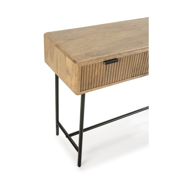 Stranska mizica iz masivnega manga v naravni barvi 38x100 cm Mundra – MOME-image-3