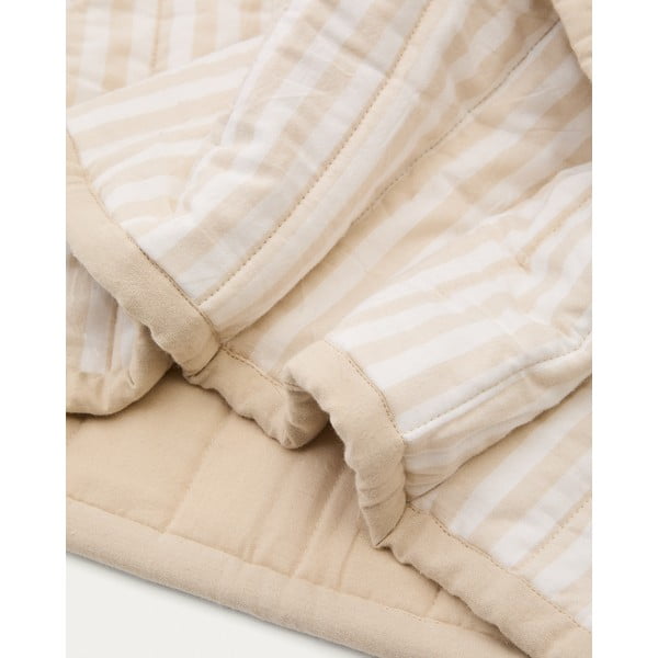 Bež prešito pregrinjalo iz organskega bombaža 180x240 cm Sini – Kave Home-image-1