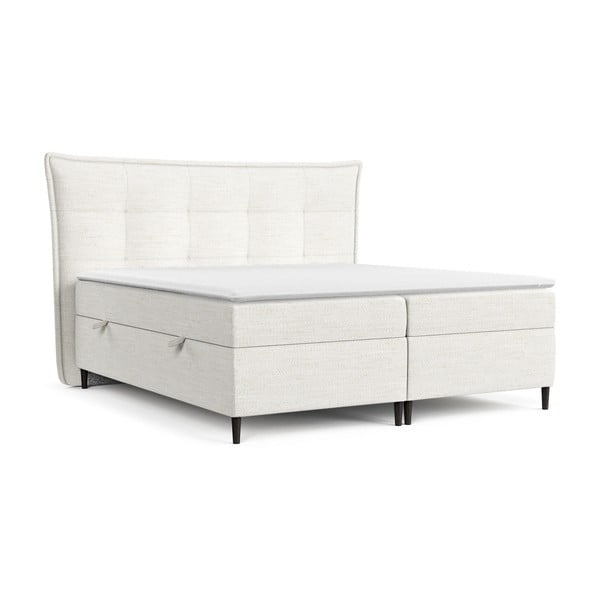 Kremno bela boxspring postelja s prostorom za shranjevanje 180x200 cm Sinai – Maison de Rêve