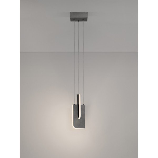 Svetlo siva kovinska LED zatemnitvena viseča svetilka Totem – Nova Luce-image-3